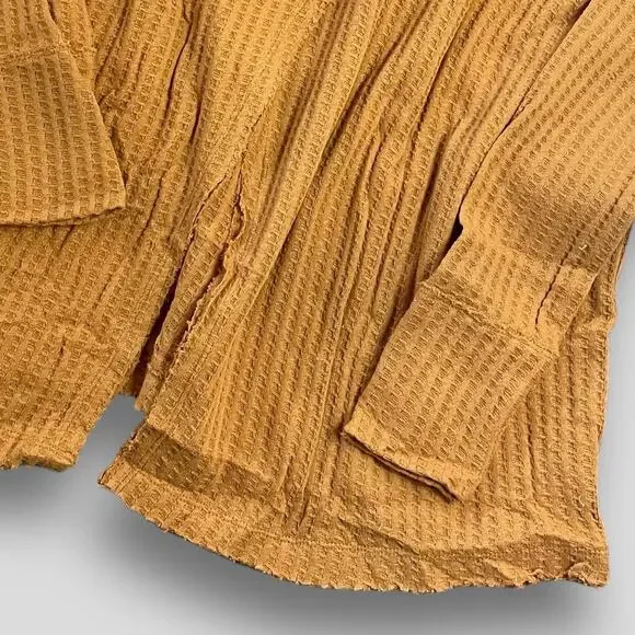 FREE PEOPLE NEW JUICY LONG SLEEVE WAFFLE KNIT OVERSIDED THERMAL CANYON MOON L - Picture 7 of 13